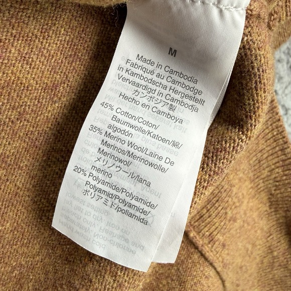 J Crew Sweater Womens M Brown Merino Wool Blend Tunic Side Slits Casual Preppy - Picture 6 of 10